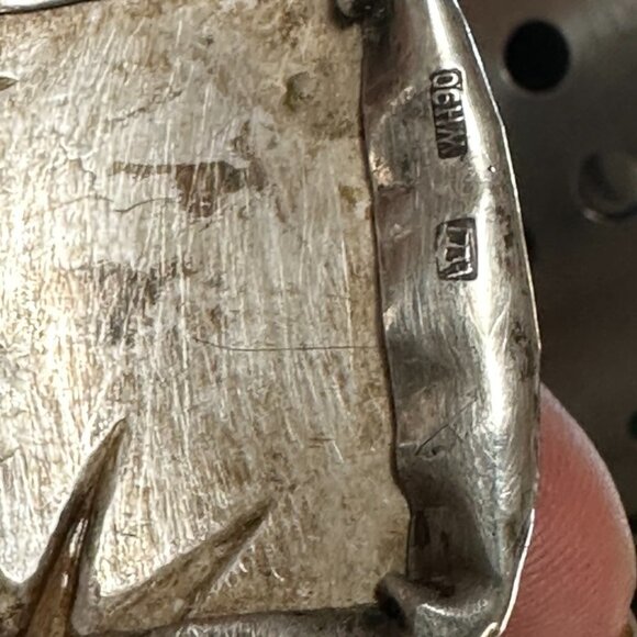 Rare Chinese Sterling Silver Cuff Bracelet Wing Hang Antique Chinese Bamboo 925 - Picture 9 of 9